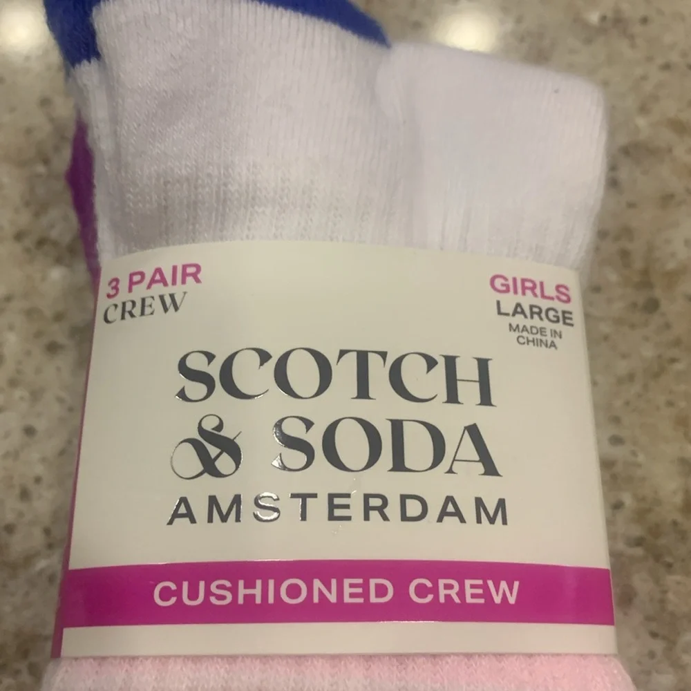NWT Scotch & Soda 3-Pack Crew Socks Size Large